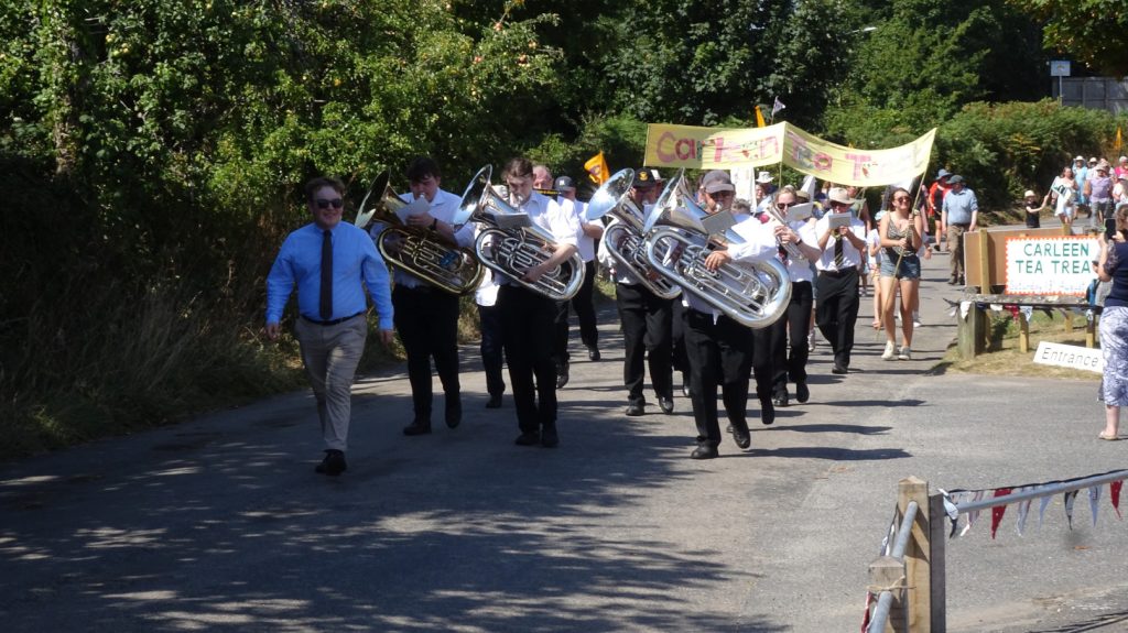Breage Silver Band lead the Carleen Tea Treat procession
