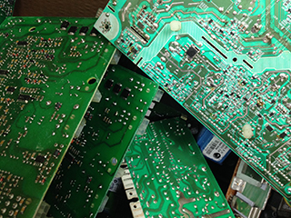 A pcb circuit board ready for recycling